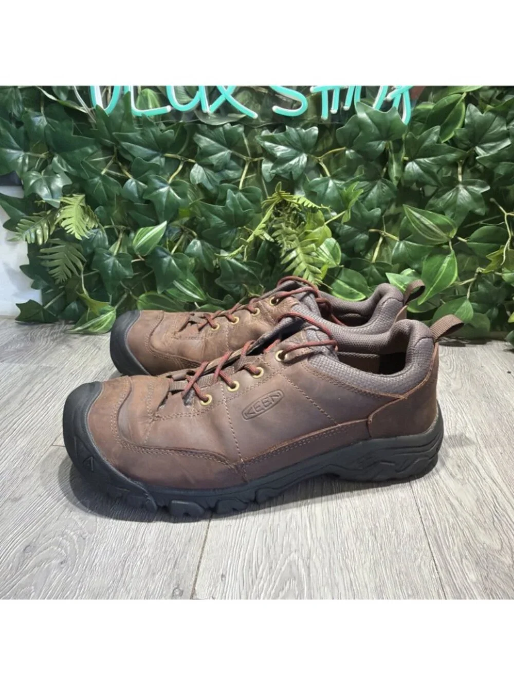 KEEN Targhee III Oxford Hiking Shoes Mens 11.5 WIDE EU 45 Brown Leather Trail